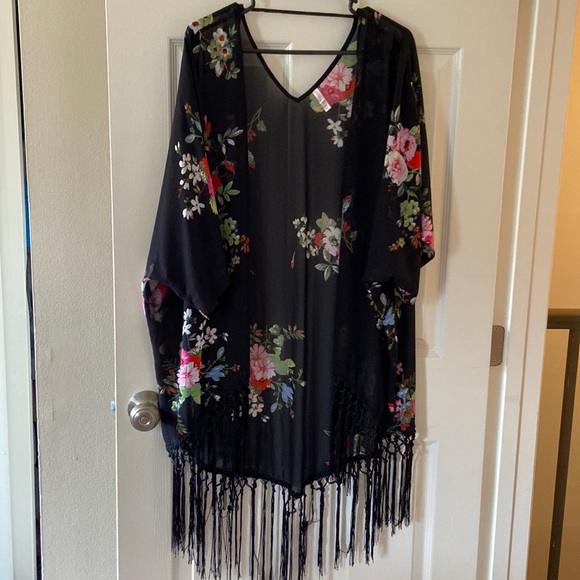 Xhilaration Sweaters - Sheer shrug/cover up with tassel details